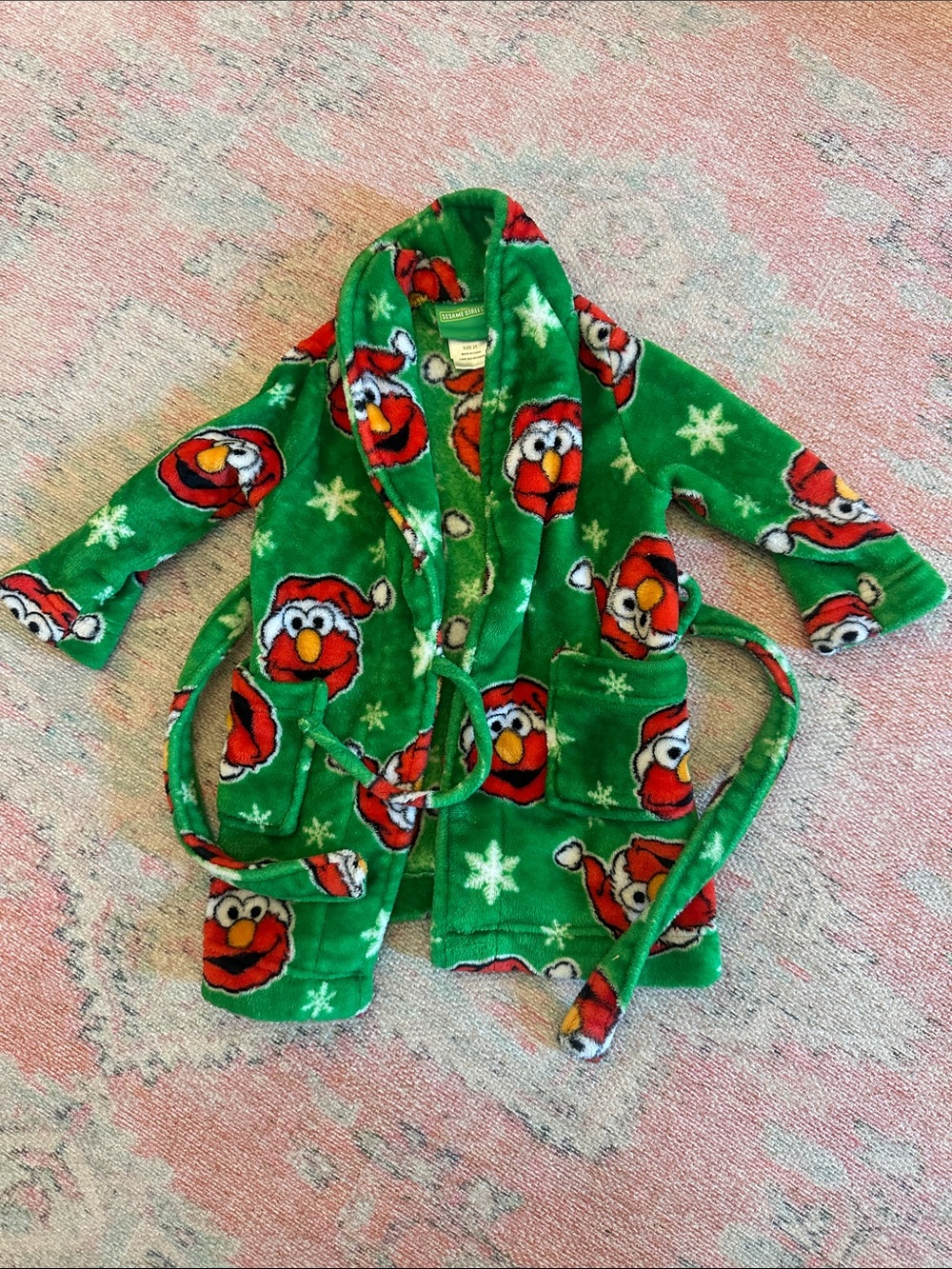 Sesame Street Elmo Green Red Plush Fabric - Picture 1 of 3